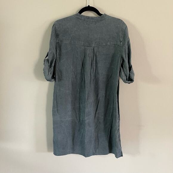 Cloth & Stone Distressed Lace Up Tunic Shift Dress Sz M Tencel Lyocell Casual - Picture 7 of 11